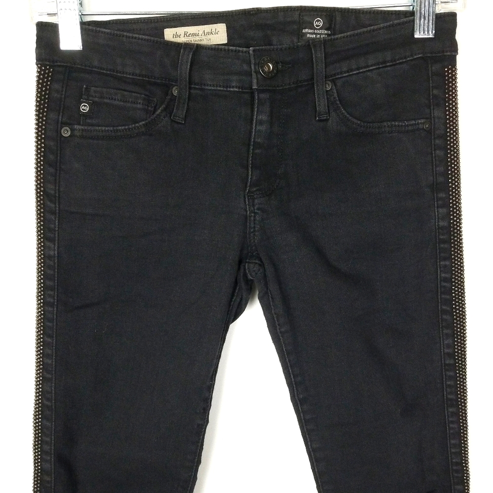 AG The Remi Ankle Studded Strip Sides Skinny Jeans